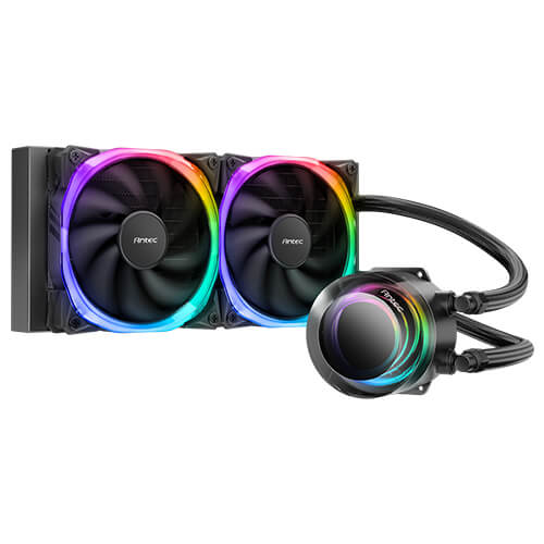  Liquid CPU Cooler: Antec VORTEX 240 ARGB, 240mm Radiator, 2x 120mm Fusion ARGB PWM Fans, 277x120x27mm<br>Support: Intel LGA1700, LGA1200, LGA115X, LGA20XX, AMD AM5, AM4, AM3  